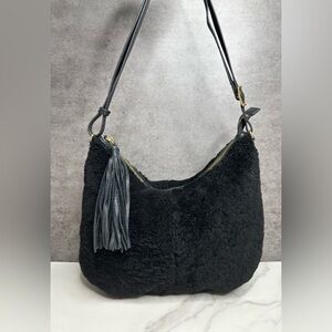 Vintage Margot Shearling Bag with Leather Straps